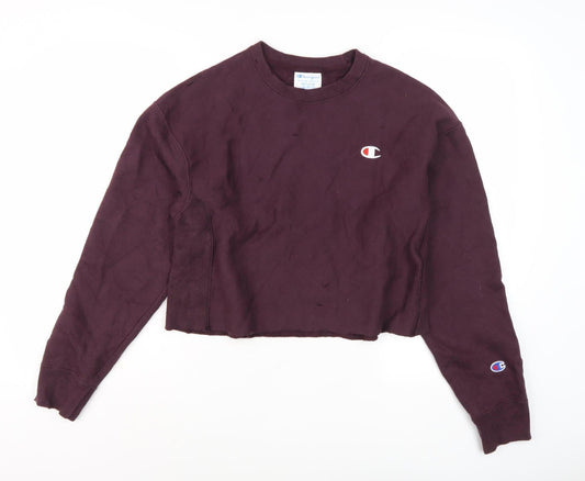 Champion Women's Burgundy Crew Neck Sweatshirt, Medium