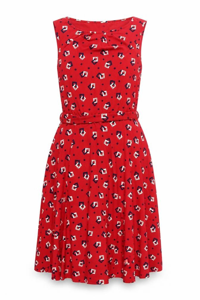 Laura Ashley Women's Red Geometric Dress, Size 12