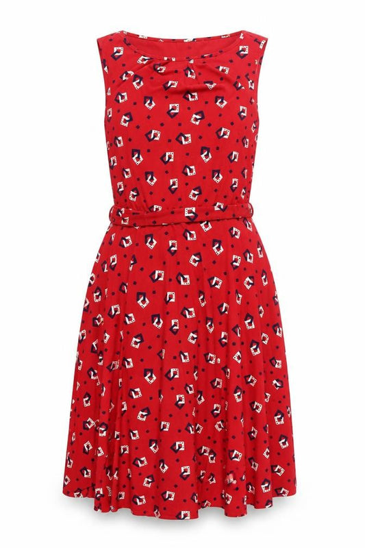 Laura Ashley Women's Red Geometric Dress, Size 12