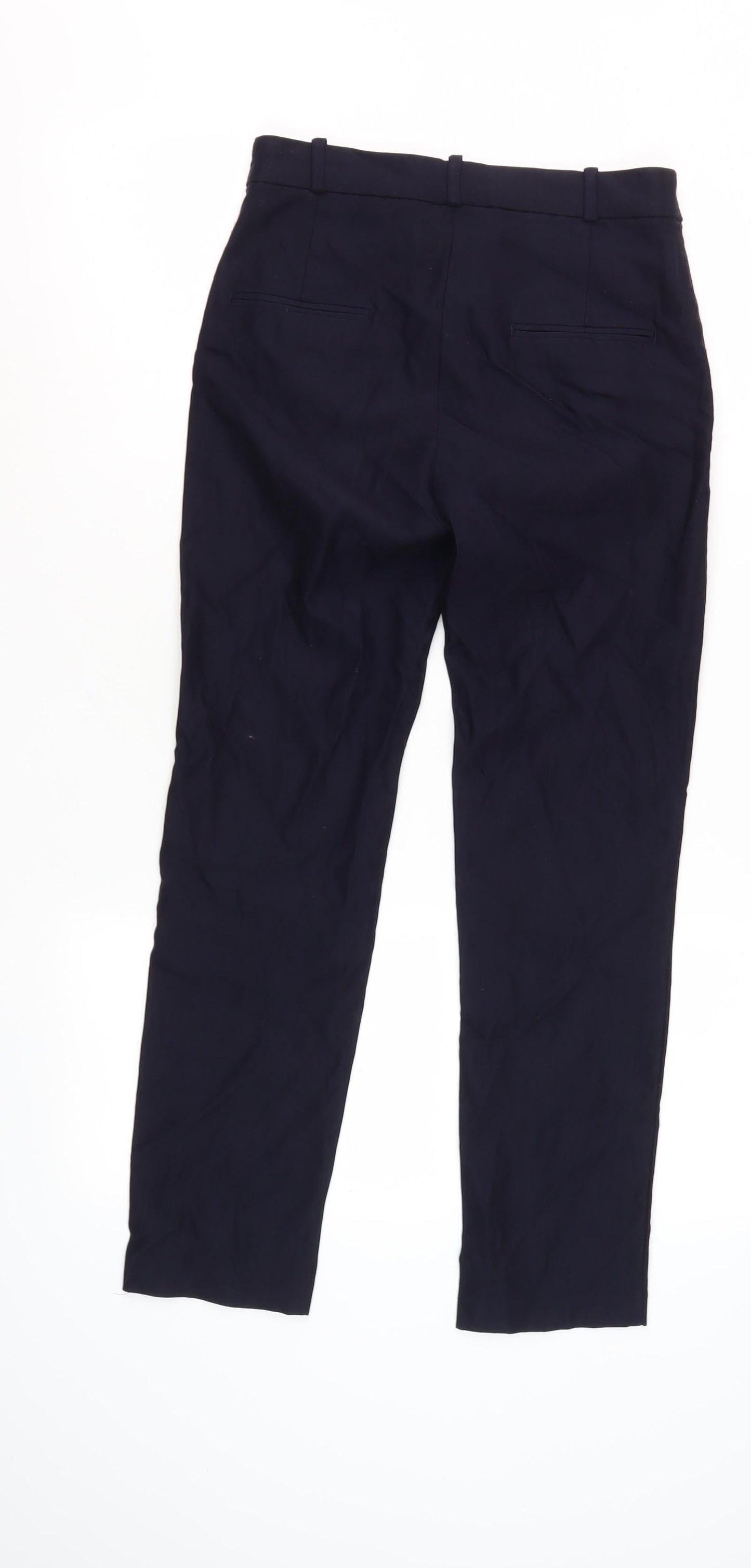 Mango Women's Black Trousers Size 8 Cotton Blend Casual