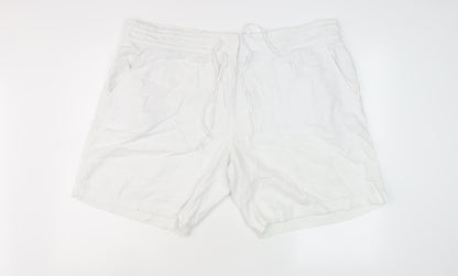 Next Women's White Linen Blend Shorts, Size 22, Summer Casual