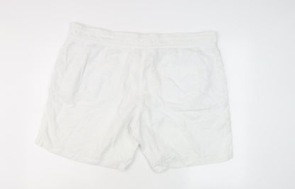 Next Women's White Linen Blend Shorts, Size 22, Summer Casual