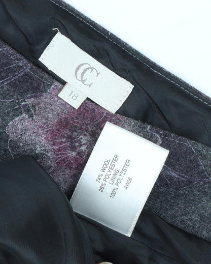 CC Women's Multicoloured A-Line Floral Skirt Size 18