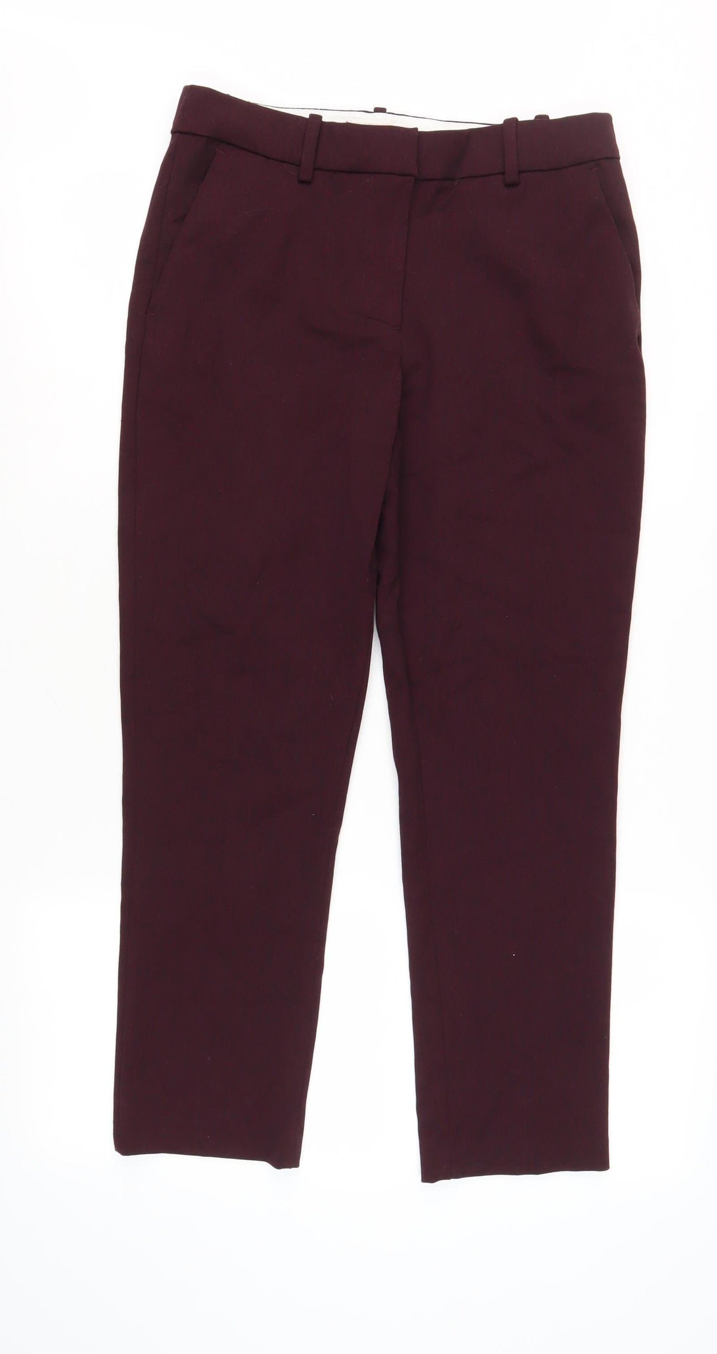 Womens UK Size 10 H&M Classic Fit Ankle Red Trousers