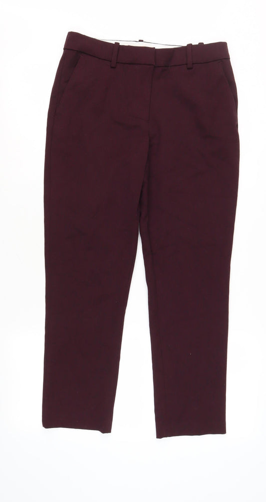 Womens UK Size 10 H&M Classic Fit Ankle Red Trousers