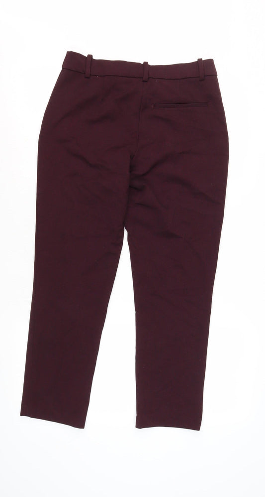 Womens UK Size 10 H&M Classic Fit Ankle Red Trousers