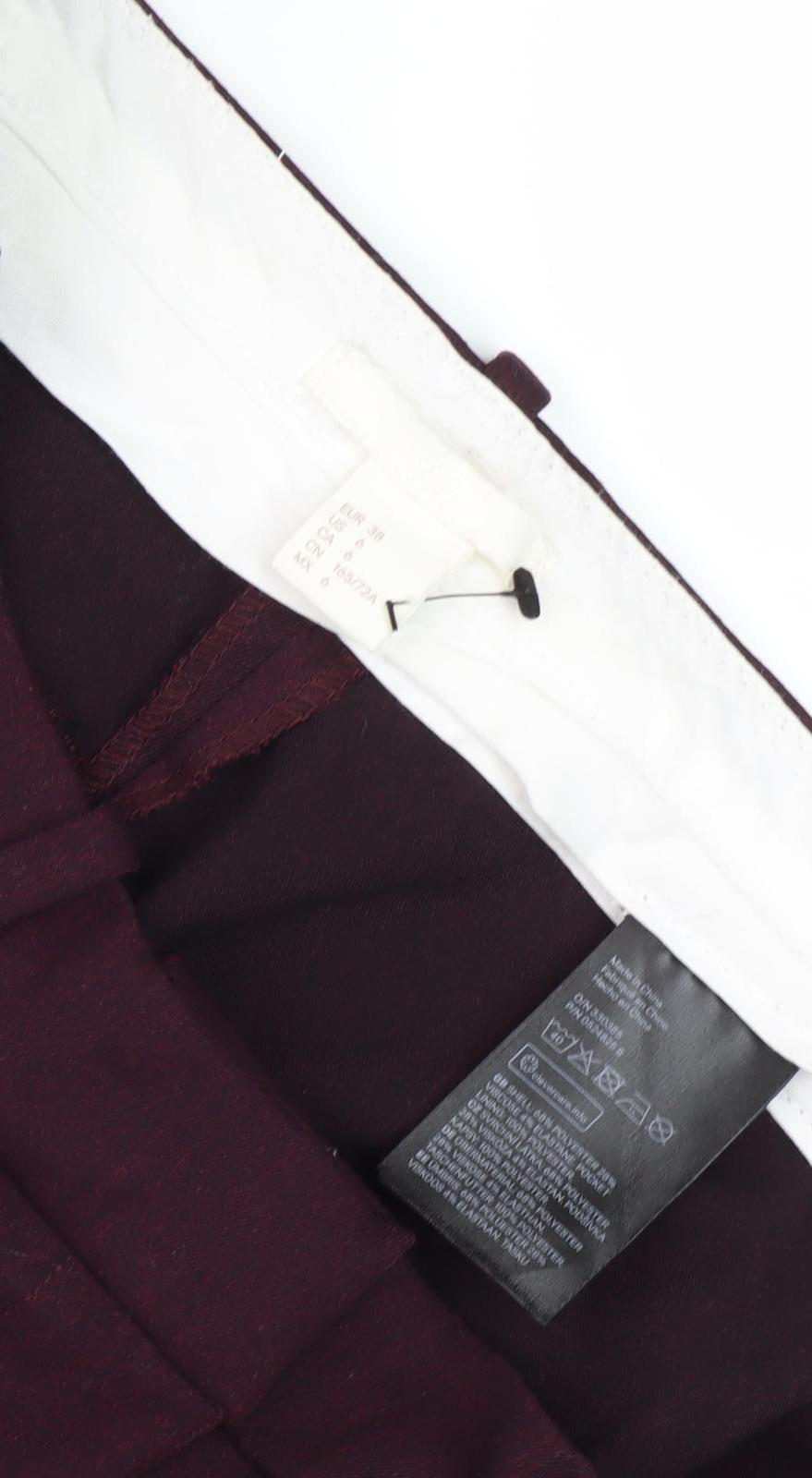 Womens UK Size 10 H&M Classic Fit Ankle Red Trousers