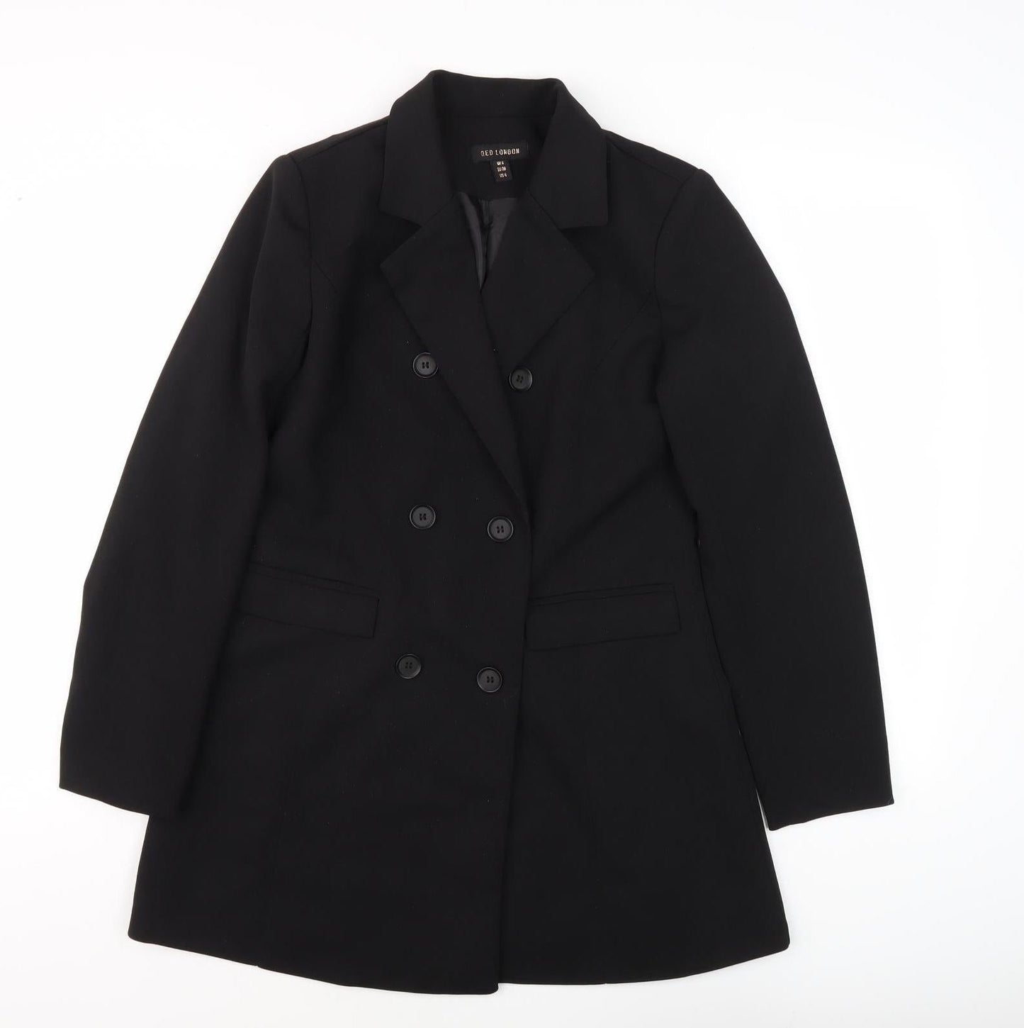 Womens UK Size 8 QED London Black Double-Breasted