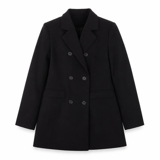 Womens UK Size 8 QED London Black Double-Breasted