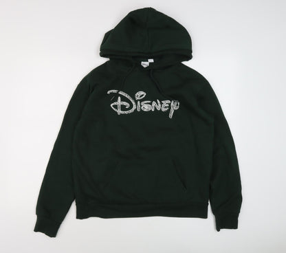 Womens UK Size S Disney Green Pullover Hoodie