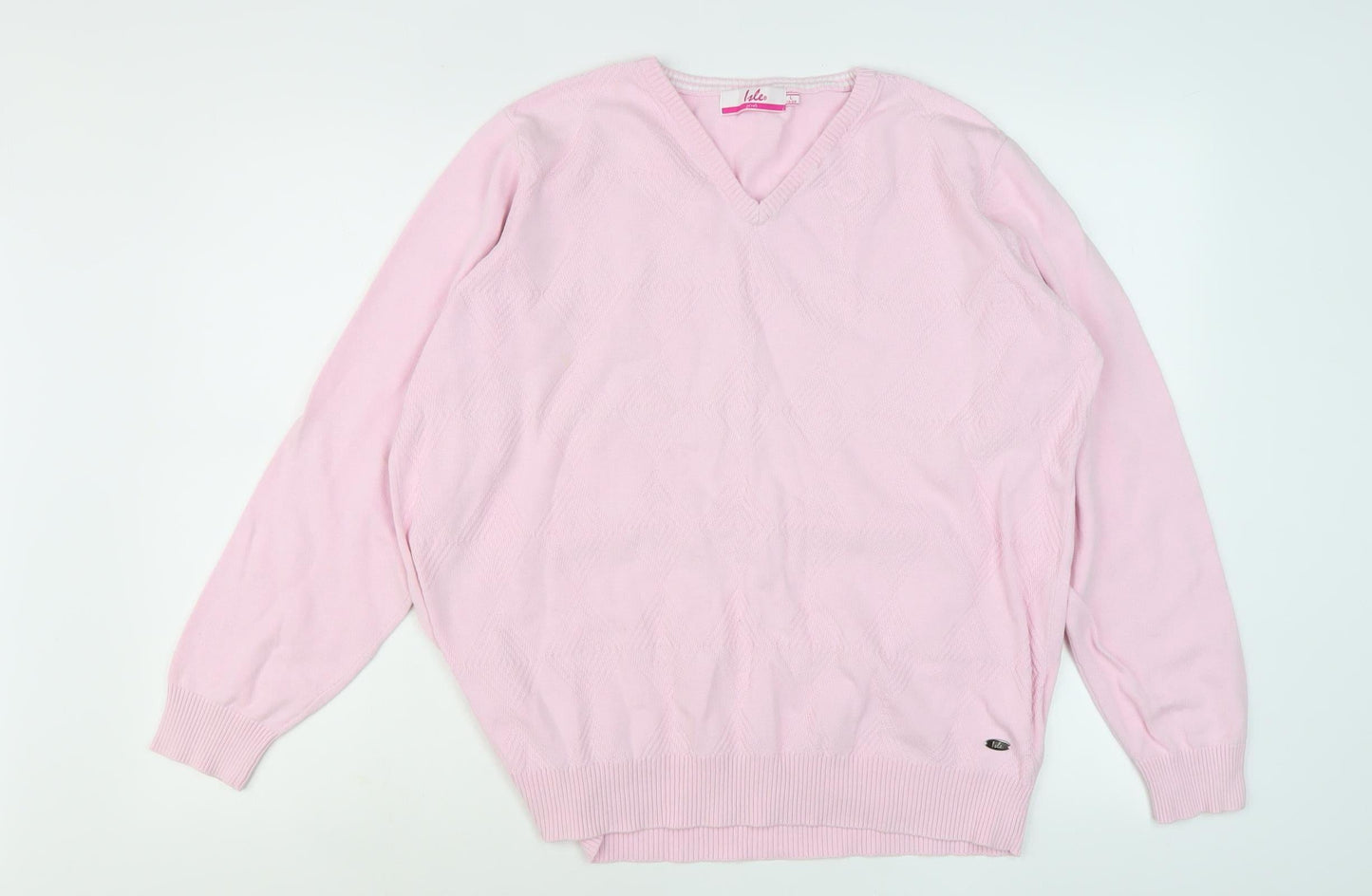 Womens UK Size L Isle Pink Pullover Jumper