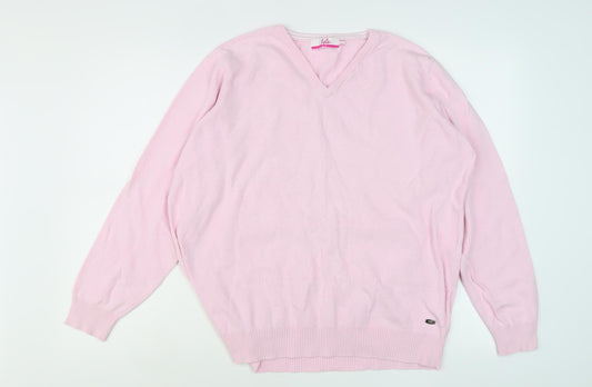 Womens UK Size L Isle Pink Pullover Jumper