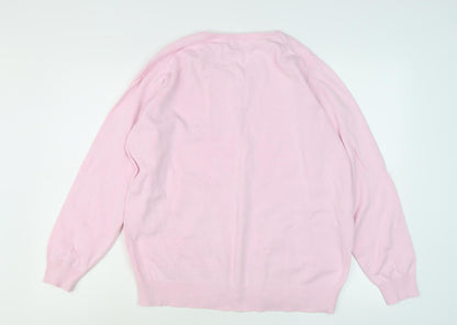 Womens UK Size L Isle Pink Pullover Jumper