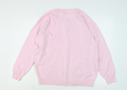 Womens UK Size L Isle Pink Pullover Jumper