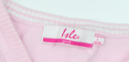 Womens UK Size L Isle Pink Pullover Jumper