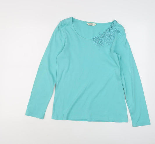 Classics Women's Blue Long Sleeve Blouse Size 10