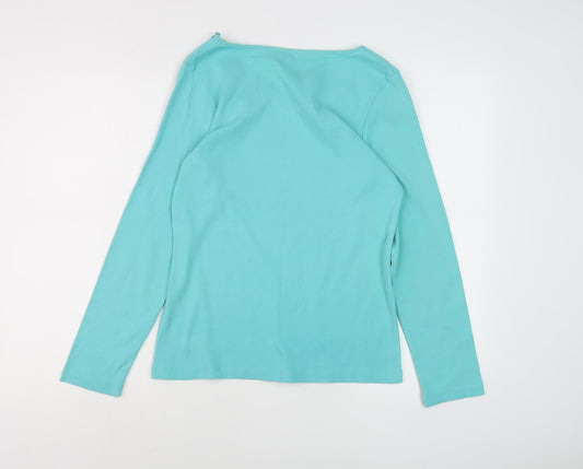 Classics Women's Blue Long Sleeve Blouse Size 10
