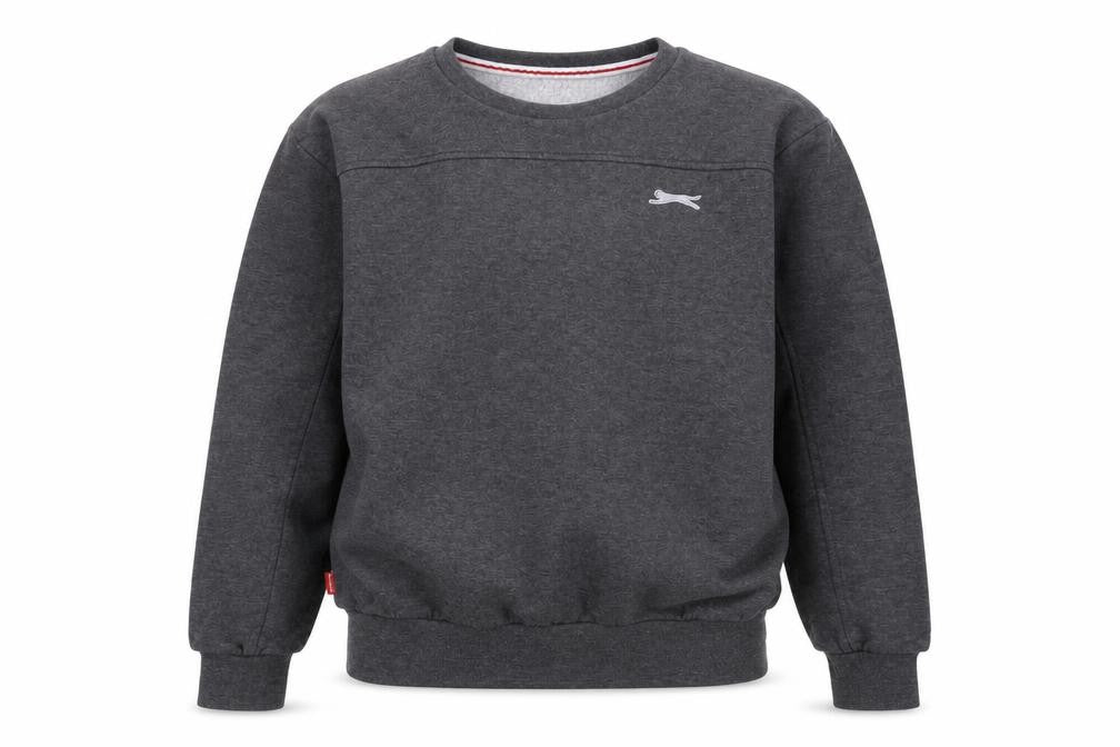 Front view of Slazenger boys’' grey pullover sweatshirt 13y - casual style