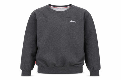Front view of Slazenger boys’' grey pullover sweatshirt 13y - casual style