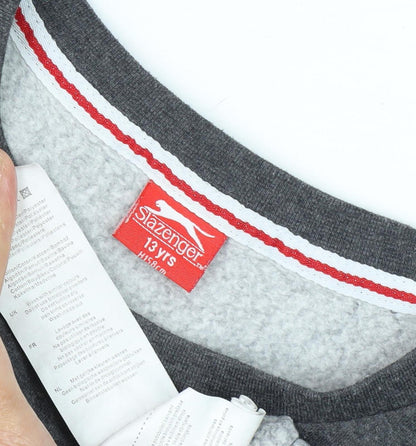 Slazenger Boys' Grey Pullover Sweatshirt 13Y - Casual Style