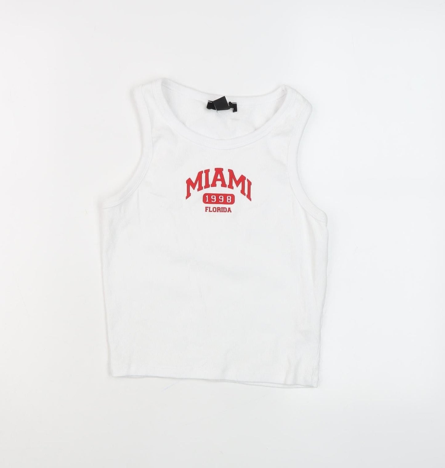 New Look Girls White Graphic Print Tank Top Age 14-15