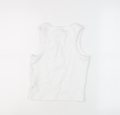 New Look Girls White Graphic Print Tank Top Age 14-15