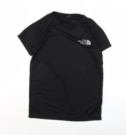 The North Face Boys Black T-Shirt, Size 18, Casual Logo Tee