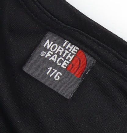 The North Face Boys Black T-Shirt, Size 18, Casual Logo Tee