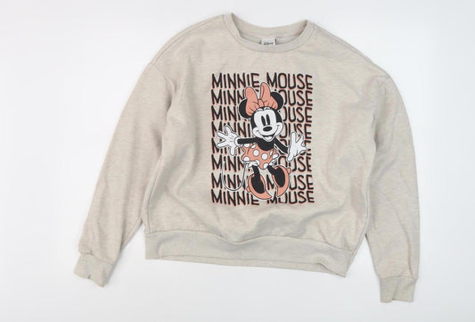 Womens UK Size M Disney Beige Pullover Sweatshirt