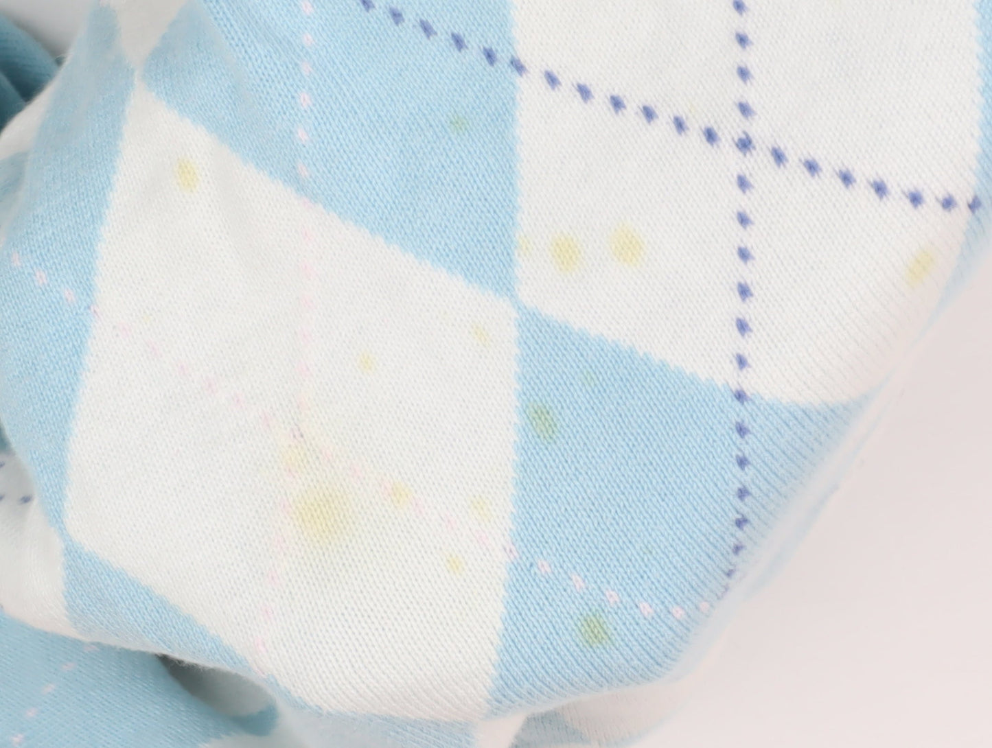 The Golf Co Men's Blue Argyle V-Neck Jumper XL