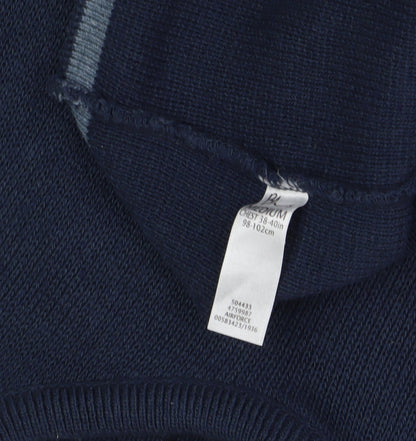 BHS Men's Blue Striped Pullover Jumper, Size M