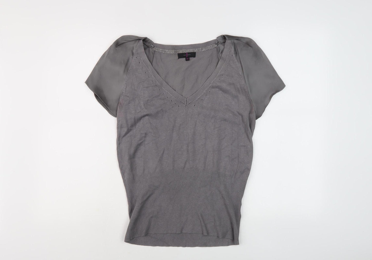 Jasper Conran Women's Grey Short Sleeve Jumper
