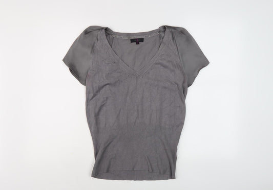 Jasper Conran Women's Grey Short Sleeve Jumper