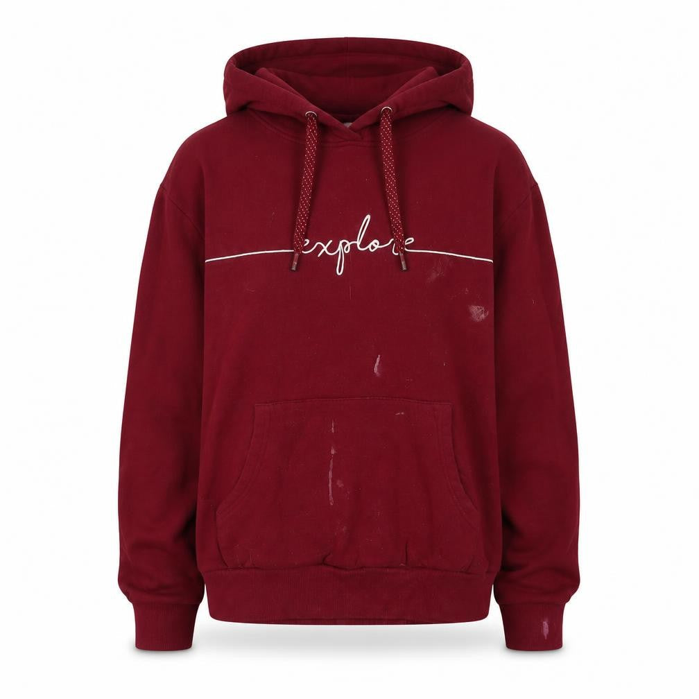 Front view of Mountain Warehouse Red unisex pullover hoodie m