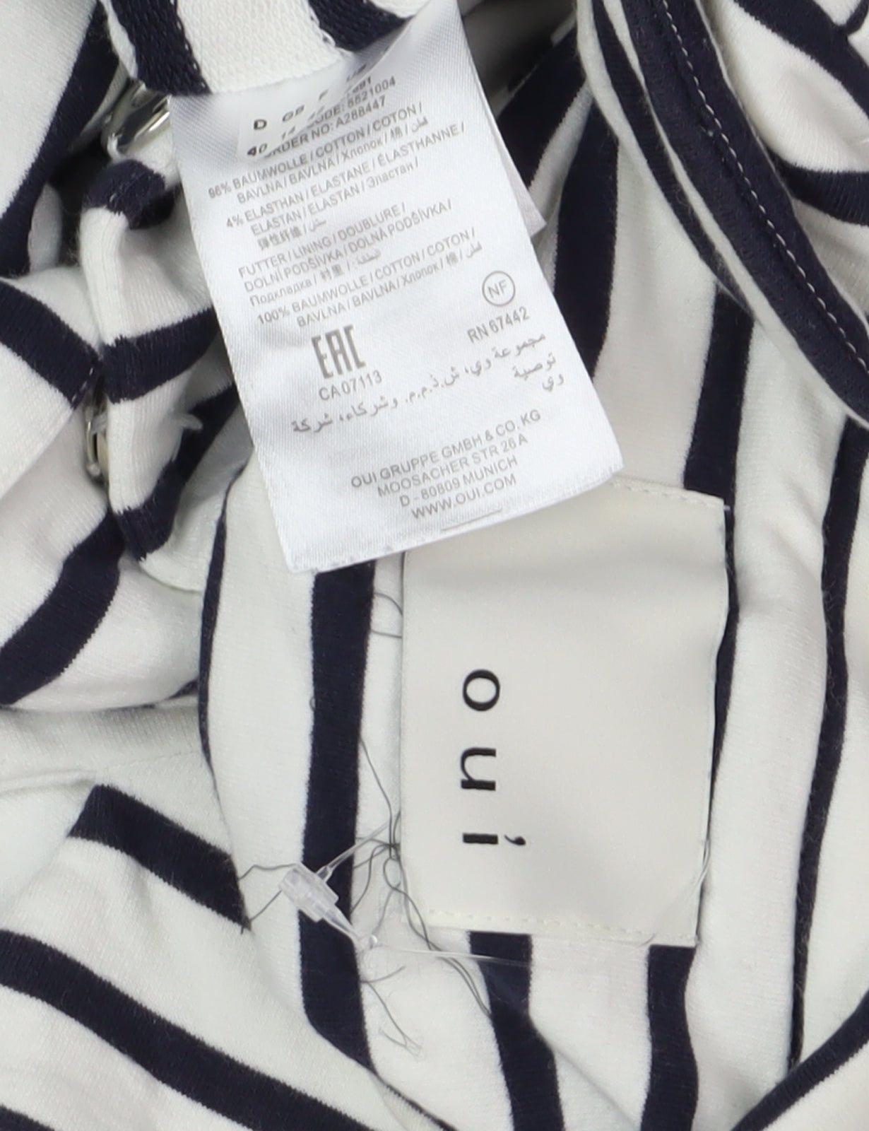 Oui Women's Striped Blazer, Size 12, Multicoloured