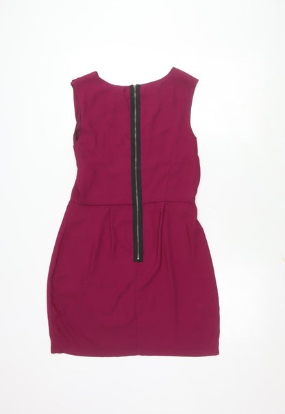 Topshop Women's Purple Sleeveless Dress UK 12