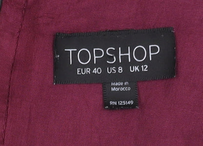 Topshop Women's Purple Sleeveless Dress UK 12