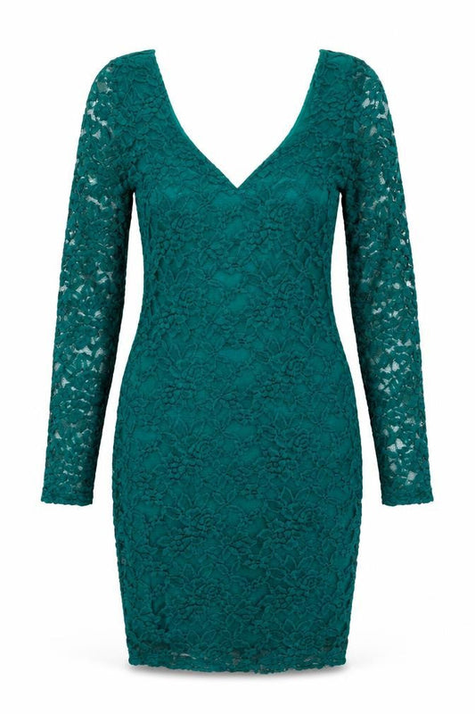ASOS Green Lace Bodycon Dress - Size 10 Women