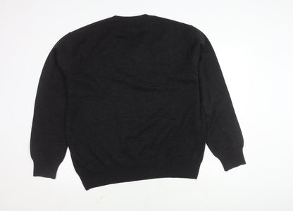 Gabicci Men's Black XL Wool Acrylic Geometric Pullover