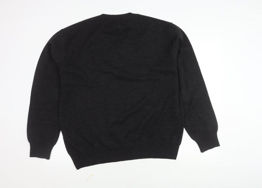 Gabicci Men's Black XL Wool Acrylic Geometric Pullover