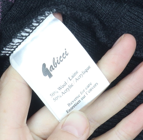 Gabicci Men's Black XL Wool Acrylic Geometric Pullover