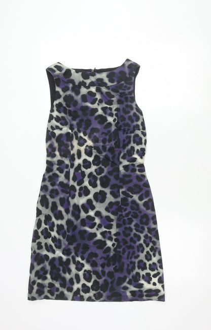 Oasis Women's Purple Animal Print Dress Size 8