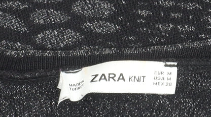 Womens UK Size M Zara Black  T-Shirt