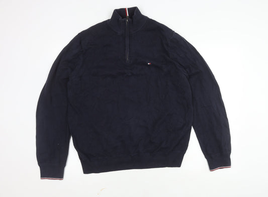 Tommy Hilfiger Men's Blue Full Zip Jumper L