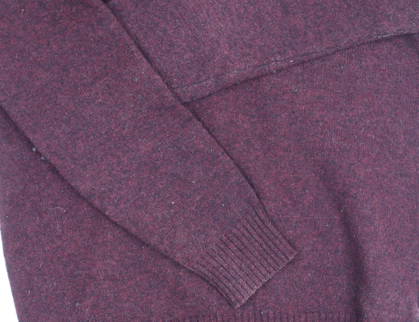 John Partridge Men's Red Wool V-Neck Pullover Jumper, L