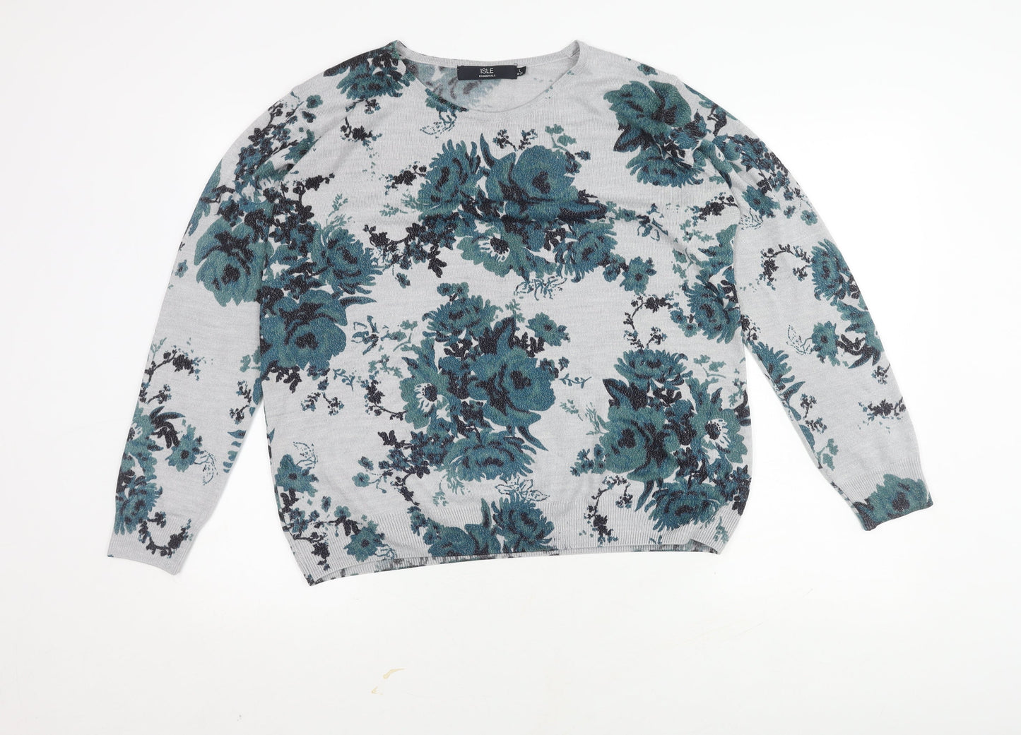 ISLE Women's Floral Multicoloured Jumper, Size L