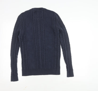 Jack Wills Men's Blue XS Cable-Knit Pullover Jumper