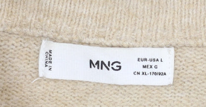 Womens UK Size L MNG Beige Pullover Jumper