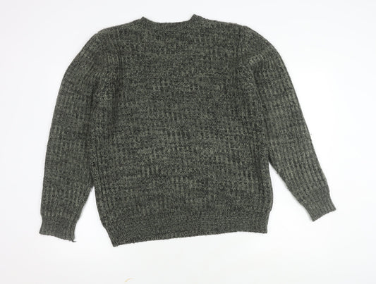 Label Lab Men's Grey Knit Chunky Pullover Jumper M