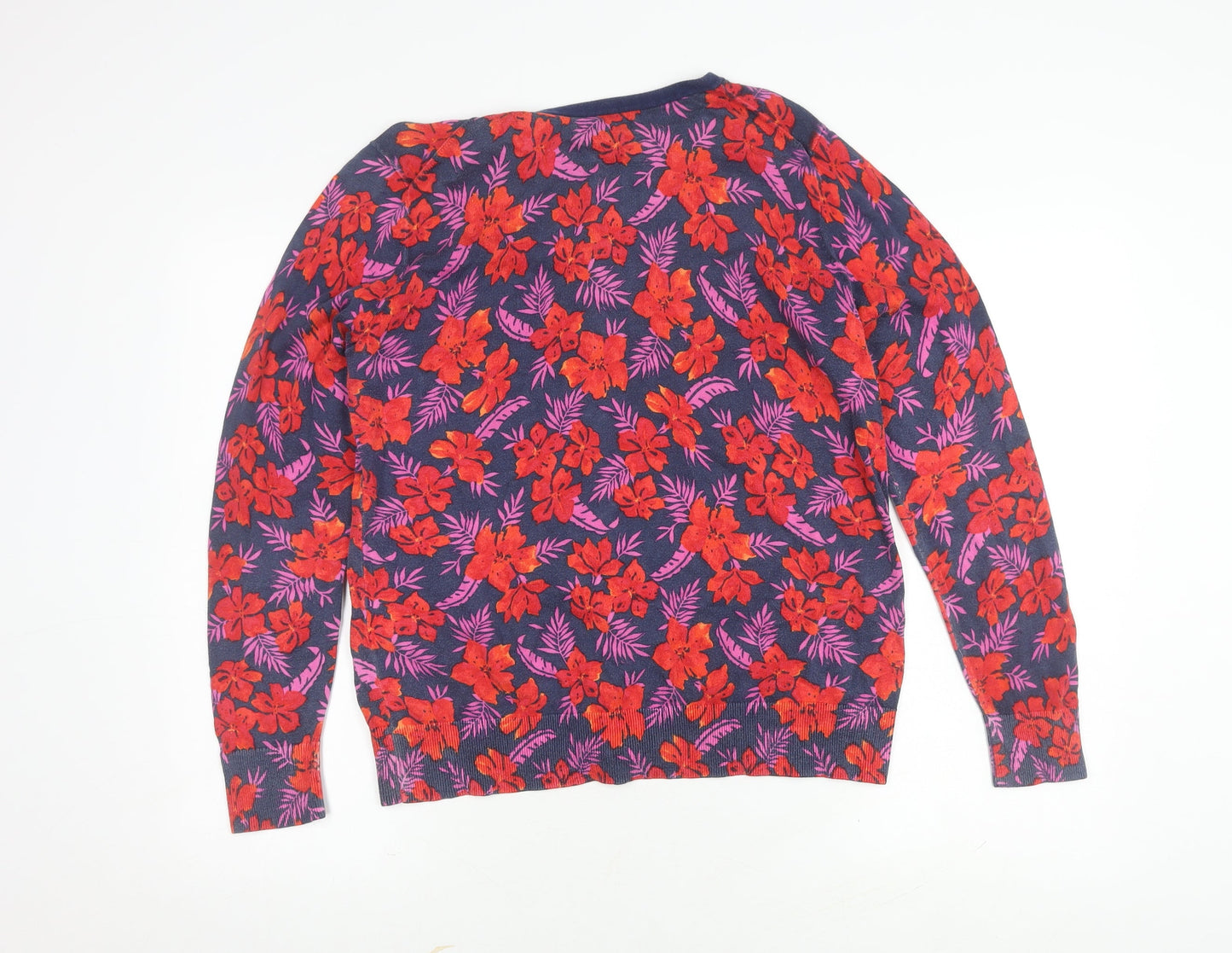 Lands' End Women's Multicoloured Floral Cardigan M